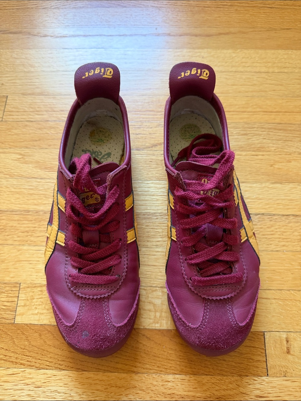 Onitsuka Tiger by Asics Women's Maroon and Yellow Low-Profile Sneaker